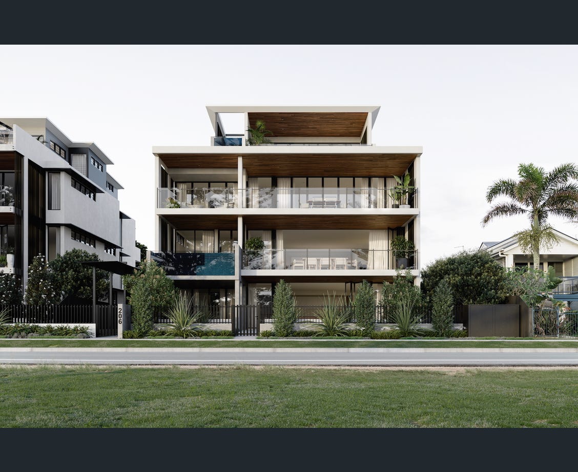 Modern commercial and residential apartment building exterior